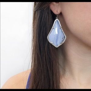 Kendra Scott Blue lace agate & silver Alexandras